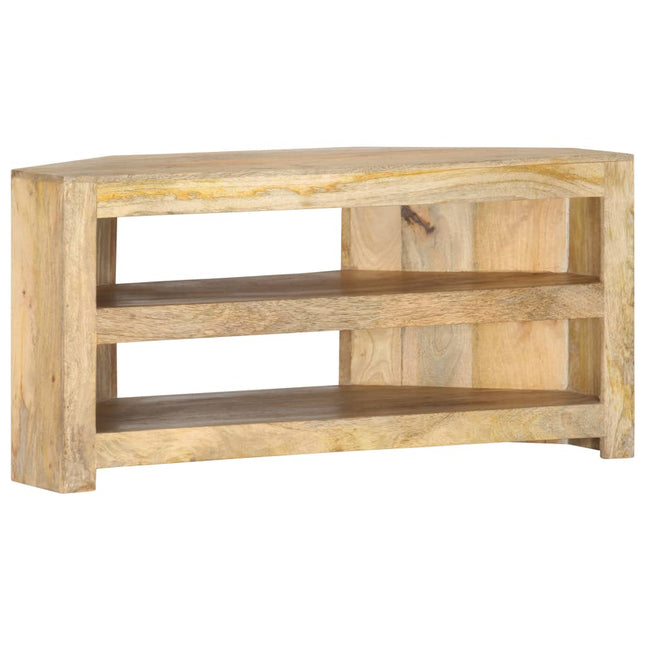 Meuble Tv D'angle 90X45X45 Cm Bois De Manguier Solide