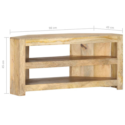 Meuble Tv D'angle 90X45X45 Cm Bois De Manguier Solide