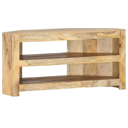 Meuble Tv D'angle 90X45X45 Cm Bois De Manguier Solide