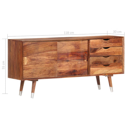 Meuble Tv 118X30X55 Cm Bois Massif
