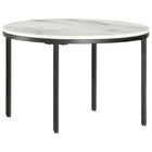 Table Basse Blanc Et Noir Ø65 Cm Marbre Solide Véritable