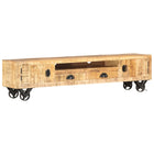 Meuble Tv 150X30X37 Cm Bois Solide De Manguier
