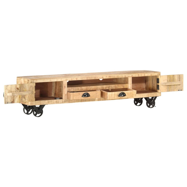 Meuble Tv 150X30X37 Cm Bois Solide De Manguier