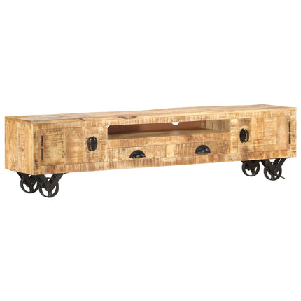 Meuble Tv 150X30X37 Cm Bois Solide De Manguier