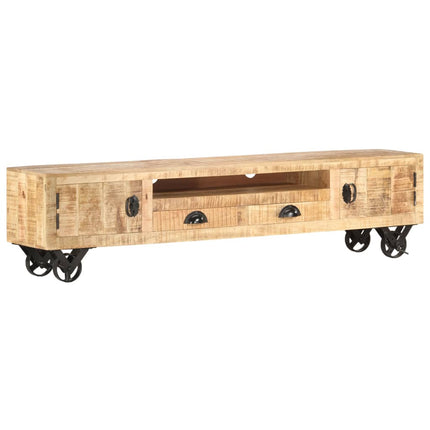 Meuble Tv 150X30X37 Cm Bois Solide De Manguier