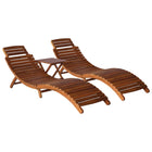 Chaise Longue Avec Table À Thé 3 Pcs Bois D'acacia Massif