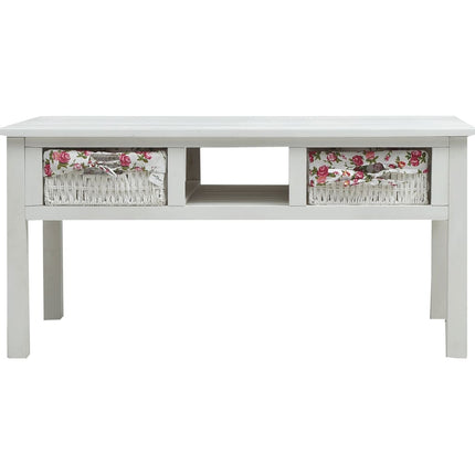 Table Basse Blanc 99,5X60X48 Cm Bois