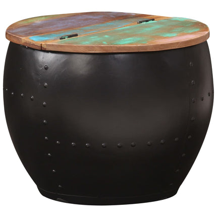 Table Basse Forme De Bol Avec Base En Acier Bois Recyclé