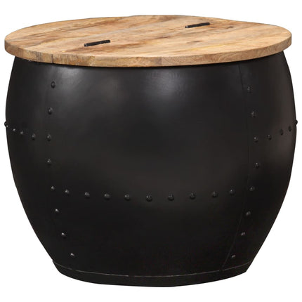 Table Basse Forme De Bol Avec Base En Acier Bois Recyclé