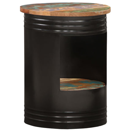 Table Basse Forme De Bol Avec Base En Acier Bois Recyclé