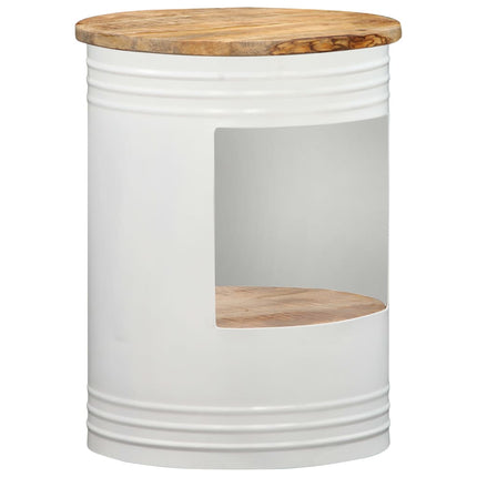 Table Basse Forme De Bol Avec Base En Acier Bois Recyclé