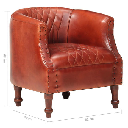 Chaise Cabriolet 62X58X65 Cm Cuir Véritable