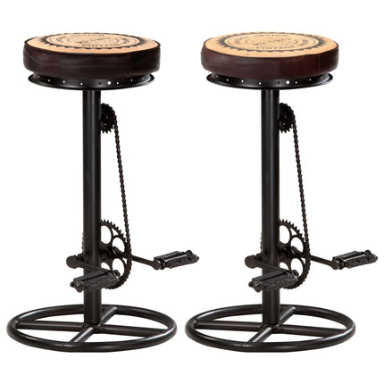 Tabourets De Bar Lot De 2 Bois Massif De Récupération