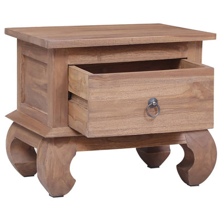 Table De Chevet 45X35X40 Cm Bois De Teck Solide