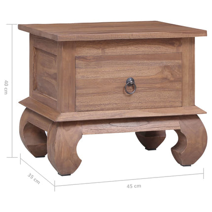 Table De Chevet 45X35X40 Cm Bois De Teck Solide