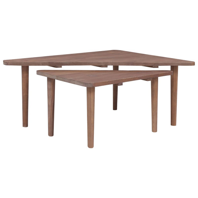 Tables Basses 2 Pcs Bois De Teck Solide