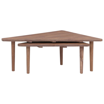 Tables Basses 2 Pcs Bois De Teck Solide