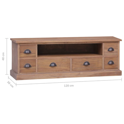 Meuble Tv 120X30X40 Cm Bois De Teck Massif