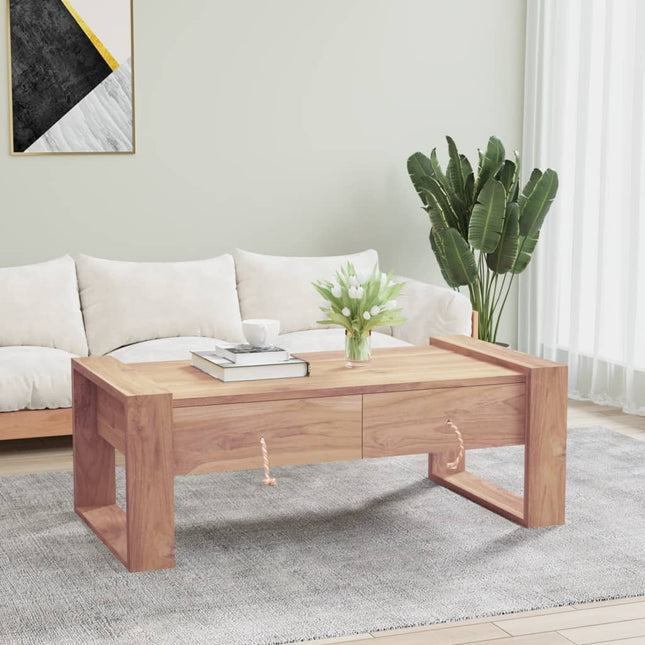 Table Basse 110X60X40 Cm Bois De Teck Massif