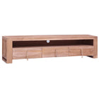 Meuble Tv 140X30X35 Cm Bois De Teck Massif