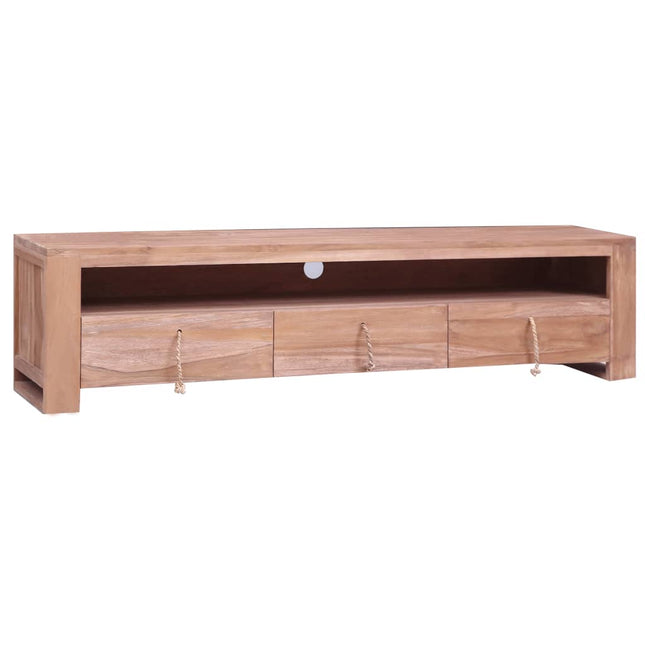Meuble Tv 140X30X35 Cm Bois De Teck Massif