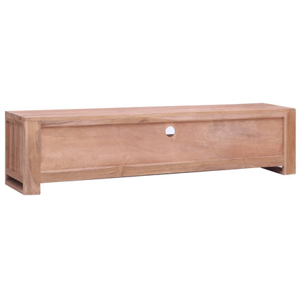 Meuble Tv 140X30X35 Cm Bois De Teck Massif