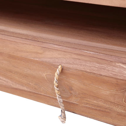 Meuble Tv 140X30X35 Cm Bois De Teck Massif