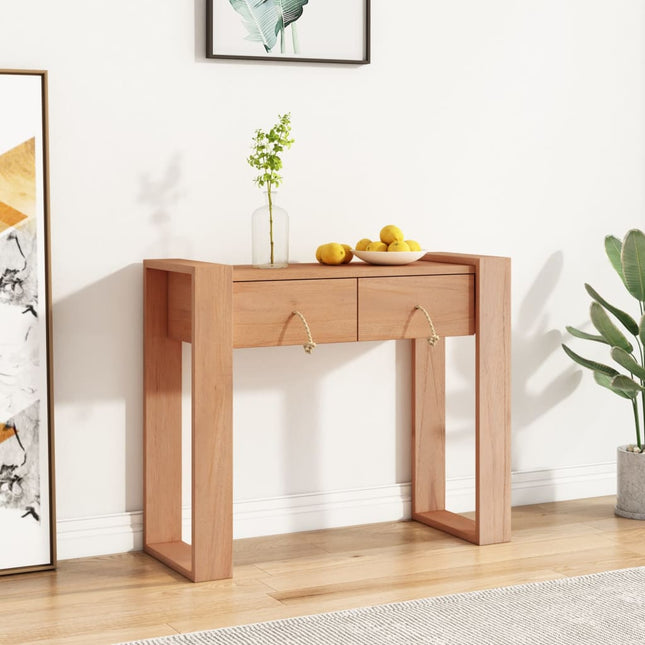Table Console 90X35X75 Cm Bois De Teck Solide