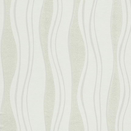 Rouleaux De Papier Peint Non Tissé 4 Pcs Blanc 0,53X10 M Vagues