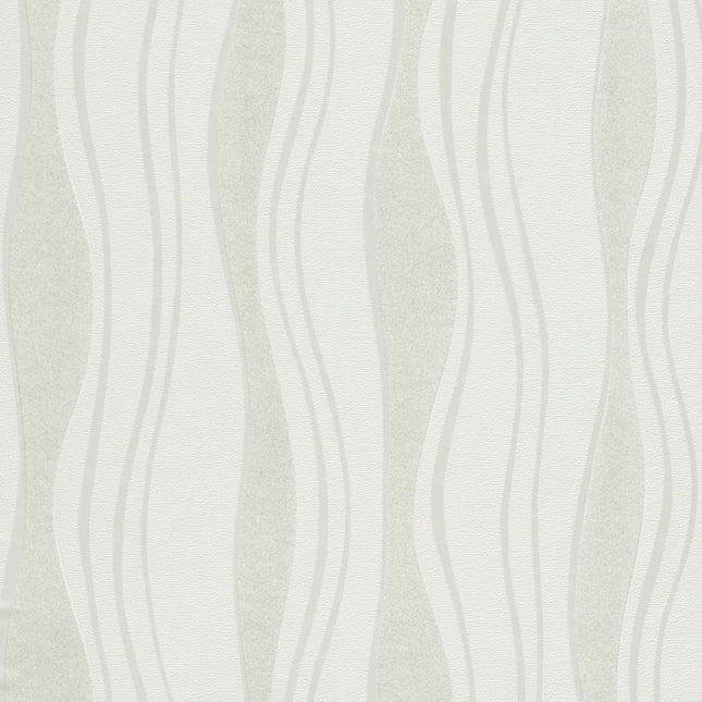 Rouleaux De Papier Peint Non Tissé 4 Pcs Blanc 0,53X10 M Vagues