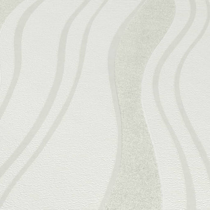 Rouleaux De Papier Peint Non Tissé 4 Pcs Blanc 0,53X10 M Vagues