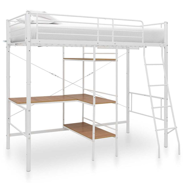 Lit Superposé Avec Table Sans Matelas Métal