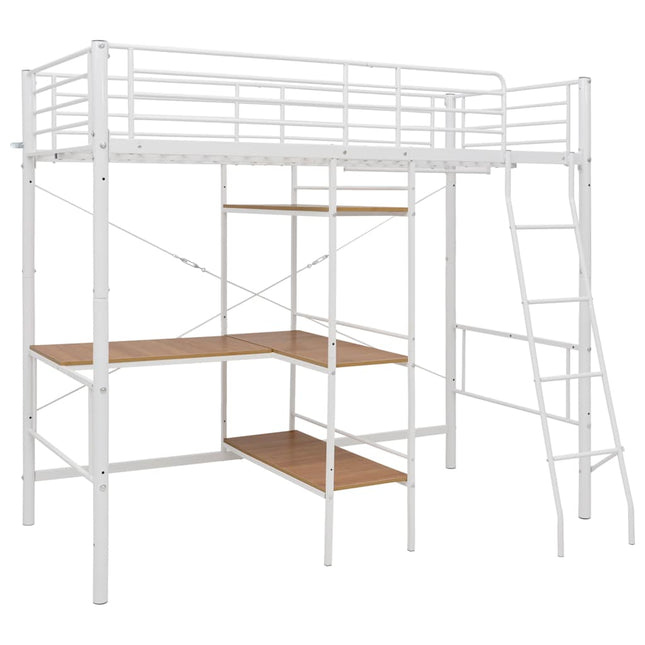 Lit Superposé Avec Table Sans Matelas Métal