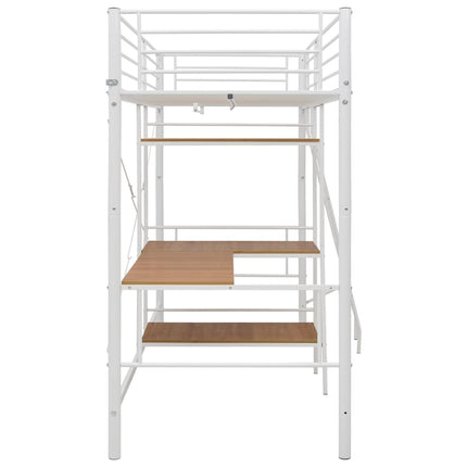 Lit Superposé Avec Table Sans Matelas Métal