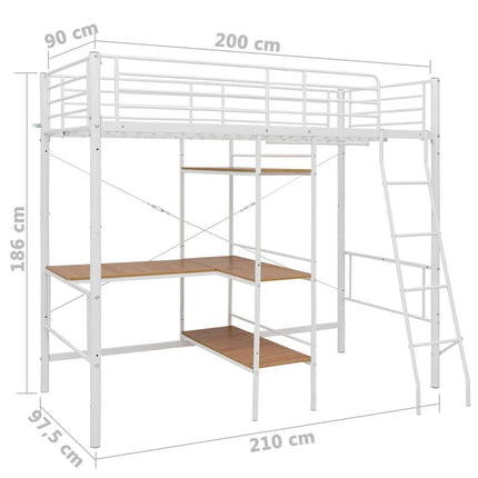 Lit Superposé Avec Table Sans Matelas Métal