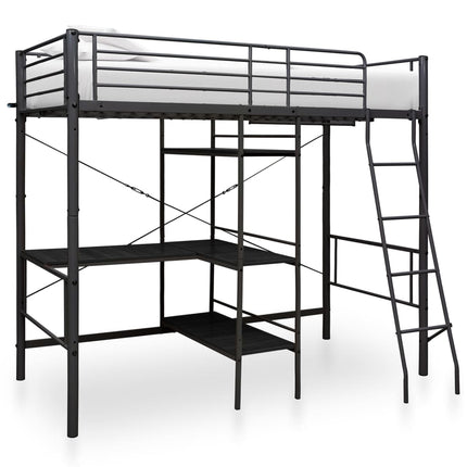 Lit Superposé Avec Table Sans Matelas Métal