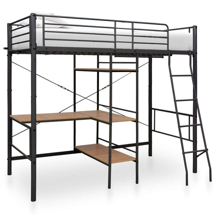 Lit Superposé Avec Table Sans Matelas Métal