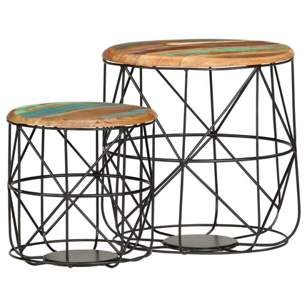 Tables Basses 2 Pcs Bois De Récupération Massif