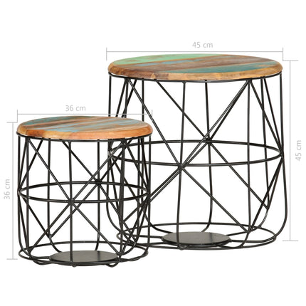 Tables Basses 2 Pcs Bois De Récupération Massif