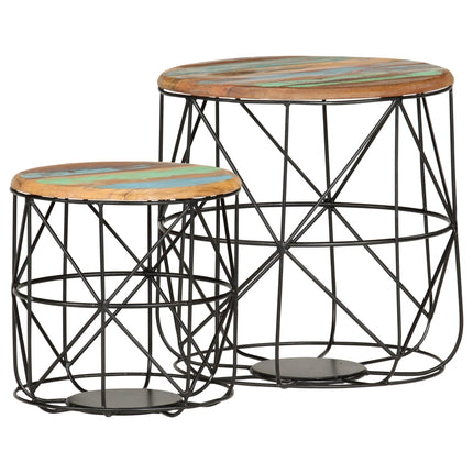 Tables Basses 2 Pcs Bois De Récupération Massif