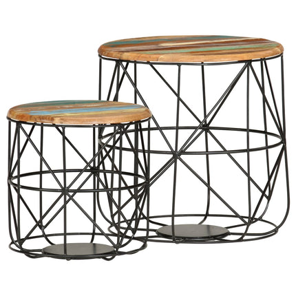 Tables Basses 2 Pcs Bois De Récupération Massif