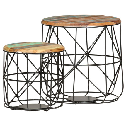 Tables Basses 2 Pcs Bois De Récupération Massif