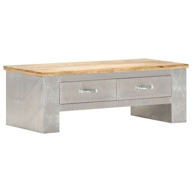 Table Basse Aviateur 100X50X36 Cm Bois De Manguier Massif