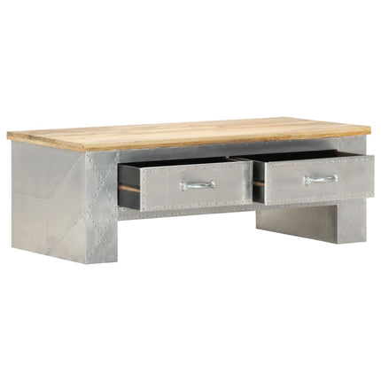 Table Basse Aviateur 100X50X36 Cm Bois De Manguier Massif
