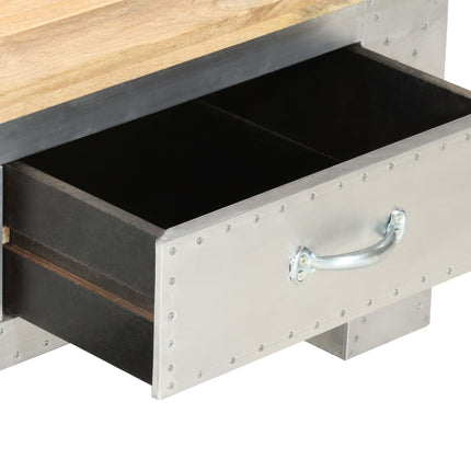 Table Basse Aviateur 100X50X36 Cm Bois De Manguier Massif