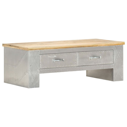 Table Basse Aviateur 100X50X36 Cm Bois De Manguier Massif