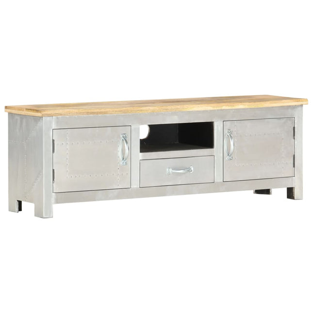 Meuble Tv Aviateur 120X30X40 Cm Bois Massif De Manguier