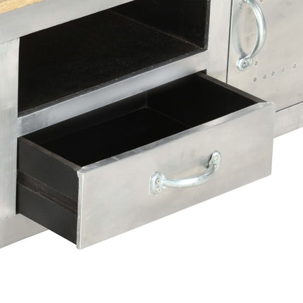 Meuble Tv Aviateur 120X30X40 Cm Bois Massif De Manguier