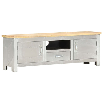 Meuble Tv Aviateur 120X30X40 Cm Bois Massif De Manguier
