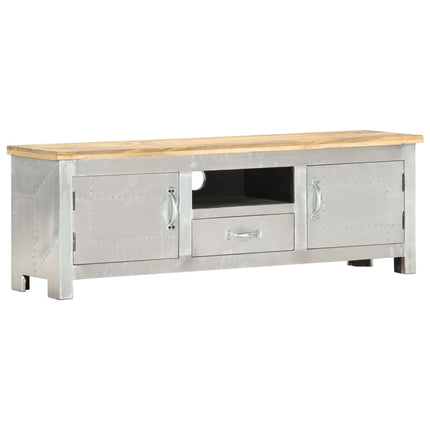 Meuble Tv Aviateur 120X30X40 Cm Bois Massif De Manguier